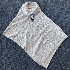 Eileen Fisher organic cotton and baby alpaca blend funnel neck poncho